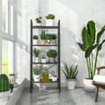 thumbnail image 4 of Costway 4-Tier Wood Ladder Shelf Ladder Bookcase Bookshelf Display Rack, 4 of 10