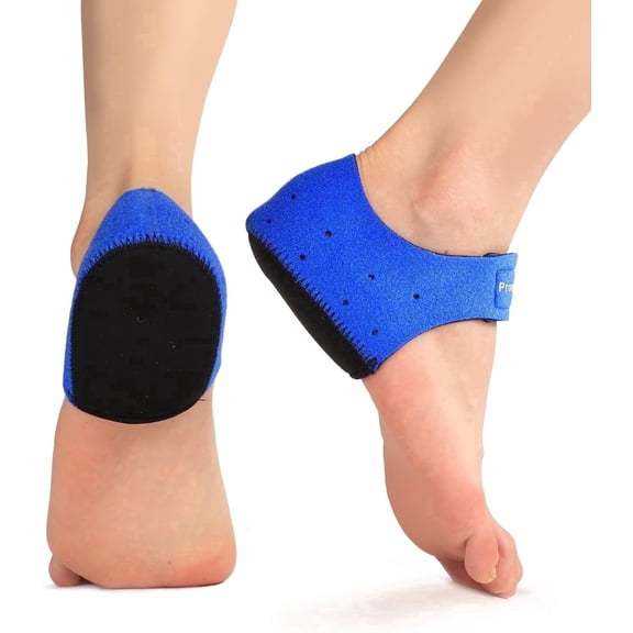 Promifun Plantar Fasciitis Heel Cup Protectors - Heel Cups for Heel Spur,Achilles Tendinitis,Cracked Heels,Heel Pain Relief Products - Gel Heel Cushion Pads,Blue,Small(W 4.5-9 / M 5-8)