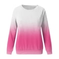 thumbnail image 5 of Pink Hoodies for Womens Casual Round Neck Sweatshirt Long Sleeve Top Cute Gradient Pullover Loose Version Pullover Sweater Fall Tops for Women 2025, 5 of 5