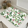 thumbnail image 6 of Christmas Dish Drying Mat for Kitchen Counter, Xmas Holly Berry Large Absorbent Dish Drainer Mat Non Slip Microfiber Drying Pad Coffee Bar Mat, 18 x 24 in, 6 of 7