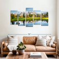 thumbnail image 2 of Elephant Stock Grand Teton Reflection Wall Art - Horizontal Multi Panel Canvas - Living Room Wall Decor - Nature Multi Panel - Green And Blue Decor - 66" x 33", 2 of 8