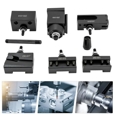 

Miumaeov 6pcs Wedge Type Quick Change Tool Post Set for 6-9 Mini Lathe Steel Material 250-0000 Tool Post+ 5 Replaceable Tool Holders