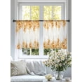 thumbnail image 3 of Yellow Wisteria Sheer Curtains 54 Inch Length 2 Panels Set, Sprinng Summer Pastoral Botanical Voile Window Treatment Rod Pocket Short Kitchen Curtains Drapes for Bedroom 52"x54"x2, 3 of 7
