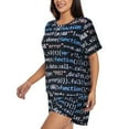 thumbnail image 2 of Fuzoiu Function Source Code Print Women's Short-Sleeved Pajama Set,Lounge Sleepwear Set,Womens Pajama Sets 2 Piece,Button-Up Top and Shorts with Pockets-4X-Large, 2 of 7
