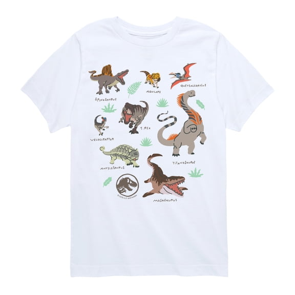 Jurassic World - Kawaii Dinosaurs - Youth Boys Short Sleeve Graphic T-Shirt