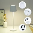 thumbnail image 4 of Portable LED Table Lamp Touch Control Stepless Dimmable Desk Lamp Rechargeable Nightstand Lights Simple Metal Atmosphere Lamp Creative Touch Switch Adjustable Brightness Neutral/White/Warm Light, 4 of 8