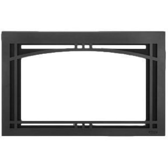 35 in. Contemporary Arch Screen Front Fireplace, Black
