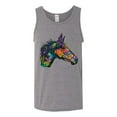 thumbnail image 3 of Colorful Neon Horse | Dean Russo Art Animal Lover Mens Tank Top, Heather Grey, XX-Large, 3 of 6
