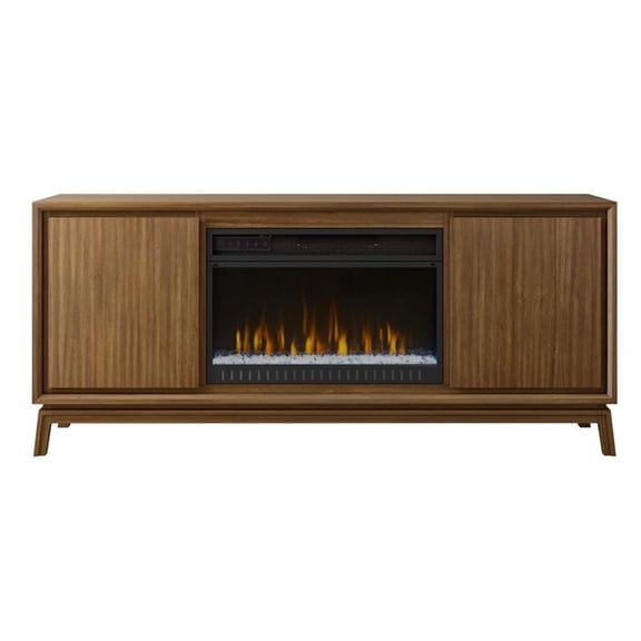 Pemberly Row 64" Fireplace Console Entertainment Fully Assembled in Brown