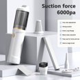thumbnail image 2 of Aspiradora de mano inalámbrica, potencia de succión de 6000 Pa con batería recargable, miniaspiradora ligera para automóvil, Dust Buster, 2 of 5