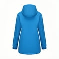 thumbnail image 6 of QHFBli Women's Lightweight Long Softshell Lined Jacket Anorak Raincoat With Removable Hood, 6 of 9