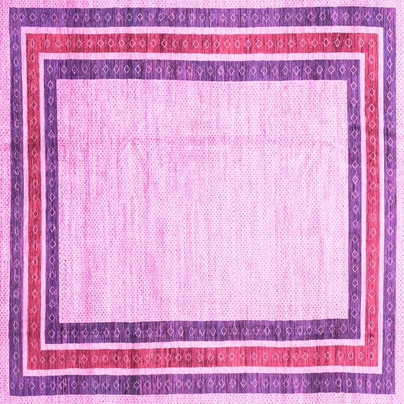 Ahgly Company Indoor Square Abstract Pink Modern Area Rugs, 5' Square