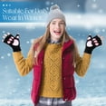 thumbnail image 6 of Cat Paw Gloves Cute Kitten Furry Paws Costume Winter Fingerless Mitten Glove for Kids Women, 6 of 7