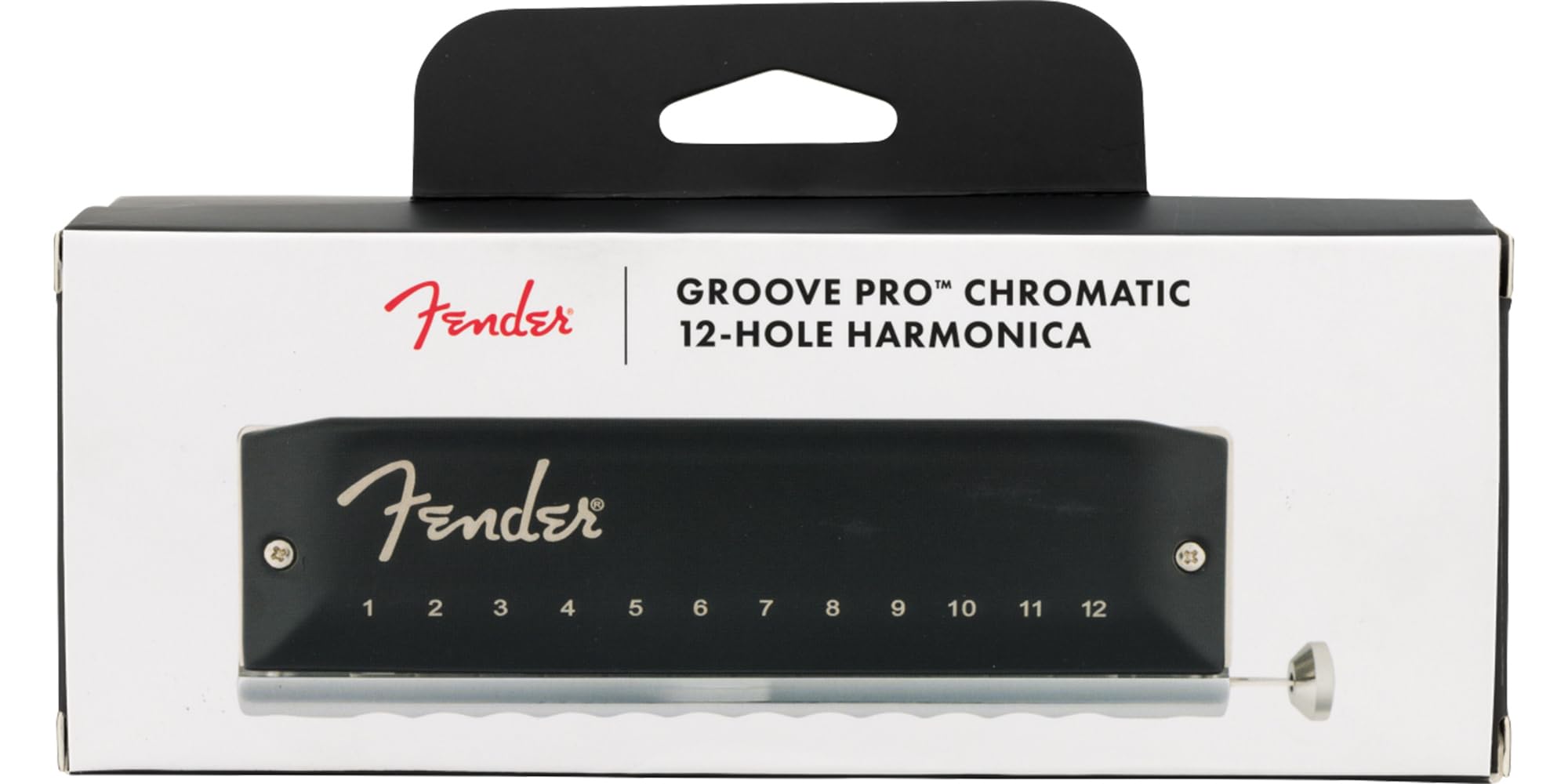 Fender Groove Pro Chromatic 12-Hole Harmonica - Key of C Bundle with Case, Polishing Cloth, and Austin Bazaar Instructional Manual