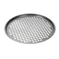 thumbnail image 1 of Molde para pizza con agujeros, redondo, para hornear, calentar, de acero al carbono, reutilizable, para servir pizzas. 33 cm, 1 of 9