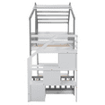 thumbnail image 2 of Bellemave Twin over Twin Bunk Beds with Storage Stairs,Guardrail, Window and Roof, Twin Bunk Bed House Bunk Bed/Low Bunk Bed(Gray), 2 of 12