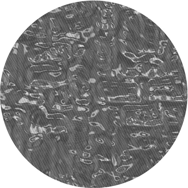 Ahgly Company Tapis Rond Lavable en Machine Intérieur Transitionnel Gris, 3 Pieds Rond