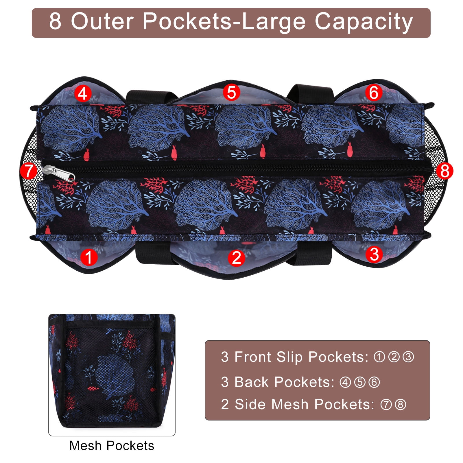 HAWEE Large Utility Bags for Women with Luggage Sleeve and 15.6” Laptop Pocket for Work Air-Friendly Travel Duffel Bag, Coral