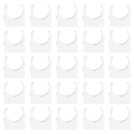

50pcs U Shape 25MM Pipe Clamp Fixed Pipe Support Riding Horse Clamp Clasp (White)