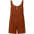 thumbnail image 4 of LEKODE Spaghetti Strap Romper Womens Rompers for Summer Jumpsuits for Women 2 Piece Matching Summer Jumpsuits Rompers Short Romper Sleeveless Boho Jumpsuit Womens Two Piece Sets Summer Brown 3xl, 4 of 8