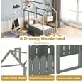 thumbnail image 5 of Bellemave House Bed Twin Bed Frame with Fence and Roof, Wood Floor Bed Frame for Bedroom, Montessori Bed, Gray, 5 of 12