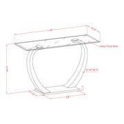 Bowery Hill Contemporary Glass Sofa Console Table with White Base