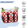 thumbnail image 5 of Large-capacity handheld storage bag Thickened picnic travel bag oversized clothing luggage organizing bag Strawberries Checkered Tablecloth, 5 of 8