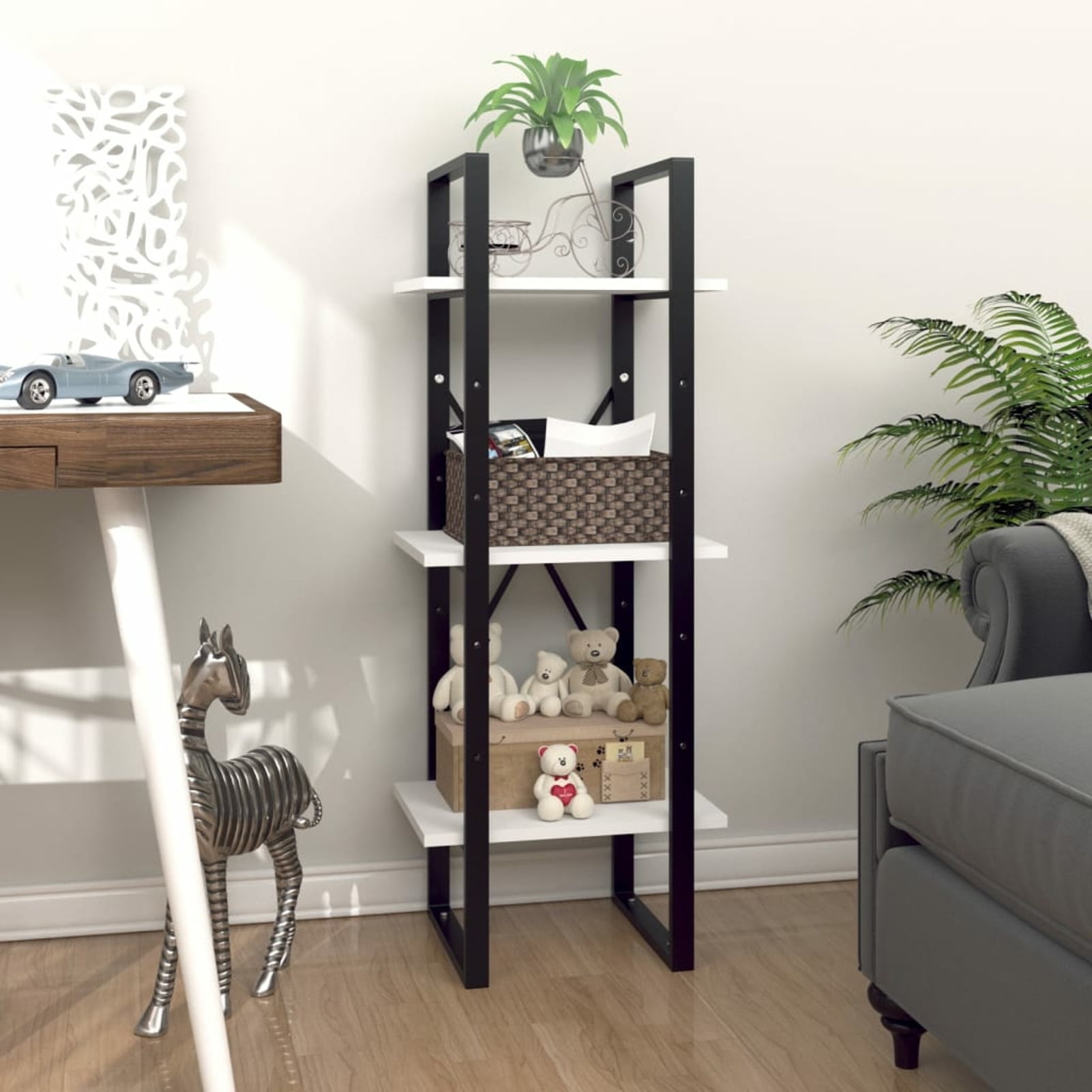 Details about   Etagere Wheeled 4 Shelf Retail Display with Glass Top & Adjustable Wood Shelves 