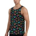thumbnail image 2 of Cauagu Multicolored Butterflies Print Men's Sleeveless Muscle Shirts,Tank Tops Quick Dry Workout Tank Top Gym Muscle Tee Fitness Bodybuilding T Shirt for Men-Small, 2 of 7