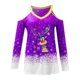 thumbnail image 4 of Blusa informal de manga larga con estampado de Navidad y cuello en V para mujer Pompotops gfhjh20428, 4 of 4