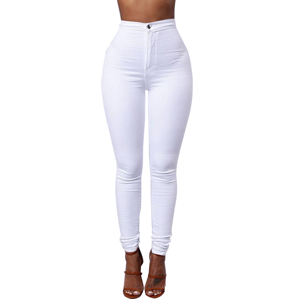 Woman Pencil Stretch Casual Look Denim Skinny Jeans Pants High Waist Trousers - image 5 of 5