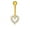 Yellow Gold, variant on JewelStop 14k Solid Gold Yellow Belly Open Heart CZ Navel Ring Body Jewelry