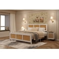 thumbnail image 4 of Negra platform marco de cama con boho cane cabecero, strong metal slats, noise-free, no box spring required, 4 of 7