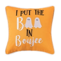10" x 10" I Put The Boo In Boujee Halloween Small Petite Throw Pillow