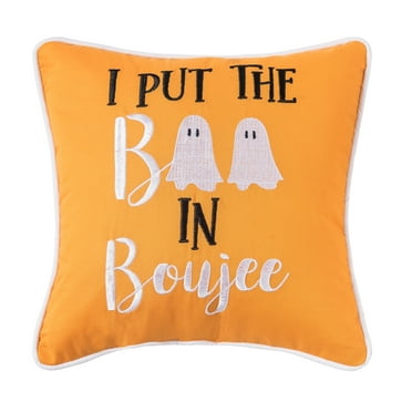 10" x 10" I Put The Boo In Boujee Halloween Small Petite Throw Pillow