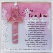 Gift for Grandma: Handmade Glass Cross and Grandma Poem