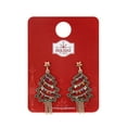 thumbnail image 2 of Holiday Time Women's Multicolored Christmas Tree Earrings, Goldtone, 1 Pair, 2 of 4