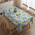 thumbnail image 2 of Yellow Lemon Fruit Patterns Blue White Pattern Rectangle Tablecloth 60"x84",Waterproof Polyester Rectangle Table Cloth, Wipeable Spillproof Polyester Tablecloth for Dining, Camping, Indoor and Outdoor, 2 of 5