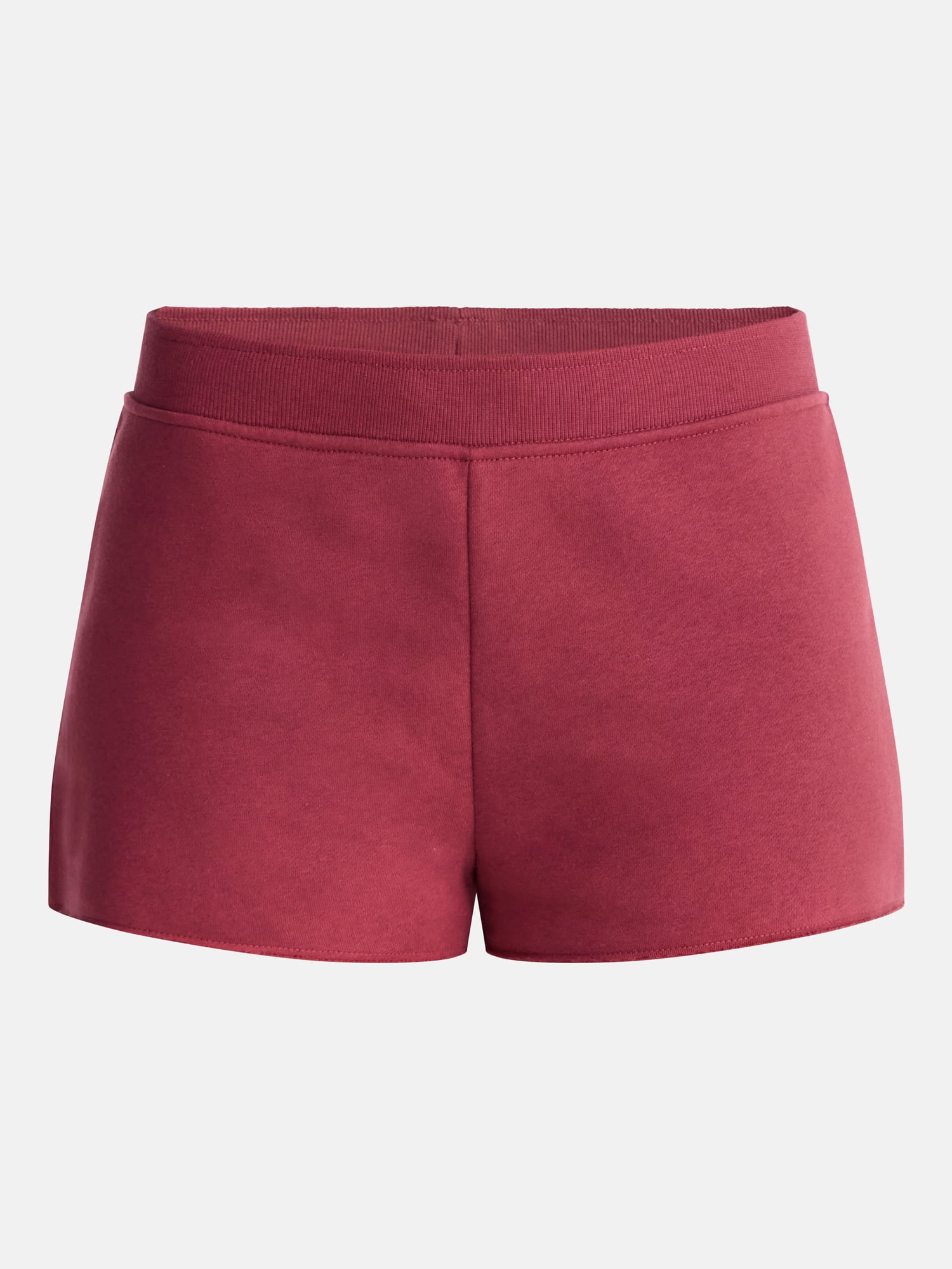No Boundaries Ribbed Waistband Fleece Shorts, 2" Inseam, Women’s XXS-XXL