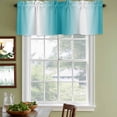 thumbnail image 5 of 2 Panels Turquoise White Ombre Valance for Windows, Abstract Art Modern Teal Gradient Light Filtering Kitchen Curtains, Rod Pocket Window Treatment Curtain Valances for Living Room Bedroom, 54"x18", 5 of 9