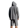 thumbnail image 5 of NAFUU Summer Mens Short Sets Men's 2 Pieces Linen Set Casual Button Up Long Sleeve Hoodies And Shorts Vacation Beach Outfits Comfort Loungewear Sets, 5 of 9