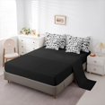 thumbnail image 3 of Homewish Bohemian Daisy Floral 7-Piece King Bedding,Abstract Aesthetic King Bed in a Bag,White Black,Black Reversible, 3 of 8