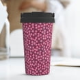 thumbnail image 6 of Balery Flowers With Green Leaves Pattern Insulated Coffee Travel Mug Stainless Steel Vacuum Coffee Cup Leakproof with Screw Lid Coffee for Hot/Iced Beverage - 500ml, 6 of 8