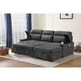 thumbnail image 4 of Maykoosh Boho Beauty Gray Fabric Sleeper Sectional Sofa Chaise with Storage Arms and Cupholder, 4 of 10