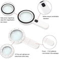 thumbnail image 3 of 10 × Reading Magnifier With 12 LED Light, 106mm In Size, Distortion-Free Hand Magnifier With Double Glass Lens For Books, Newspapers, Jewelry, Postage Stamps, Handicrafts, Maps, 3 of 7