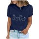 thumbnail image 2 of Tops de Cuello Alto para las Mujeres Amante Impreso Camiseta Cuello Redondo Manga Corta, Poliéster Spandex, 2 of 7