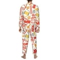 thumbnail image 5 of Bingfone Men'S Pajama Set 2 Piece Loungewear Pjs, Long Sleeve With Pajama Pants-Firefighter Icons, 5 of 9