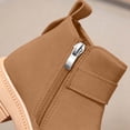 thumbnail image 7 of BRGZLK Girls Snow Boots Winter Fashion Cute Low Heel Anti-Slip Warm Short Booties Outdoor Hiking Walking Shoes for Little Kids/Big Kids Khaki 12.5 Little Kids, 7 of 7