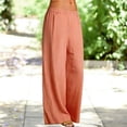 thumbnail image 2 of Women's Spring Summer Embroidered Wide Leg Pants Cotton Linen High Waist, 2 of 6