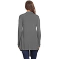 thumbnail image 3 of Women's Lightweight Casual Open Front Long Sleeve Solid Cardigan Office Wear S-3XL, 3 of 4